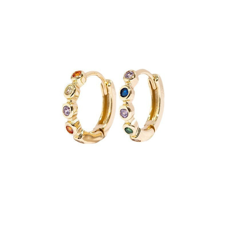 1 Pair Simple Style Geometric Plating Copper Zircon Earrings