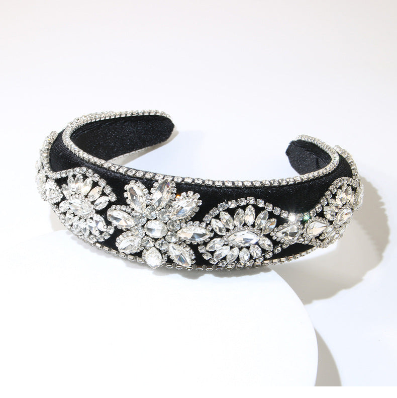 Women's Elegant Streetwear Geometric Flannel Rhinestones Hair Band