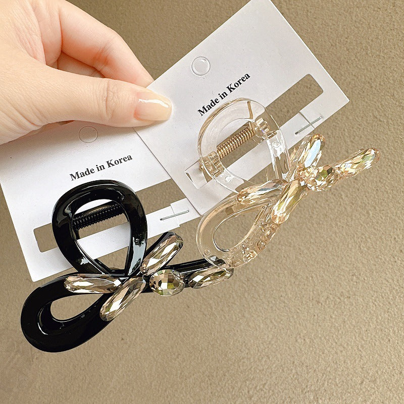 Women's Sweet Simple Style Bow Knot Rhinestone Hair Claws