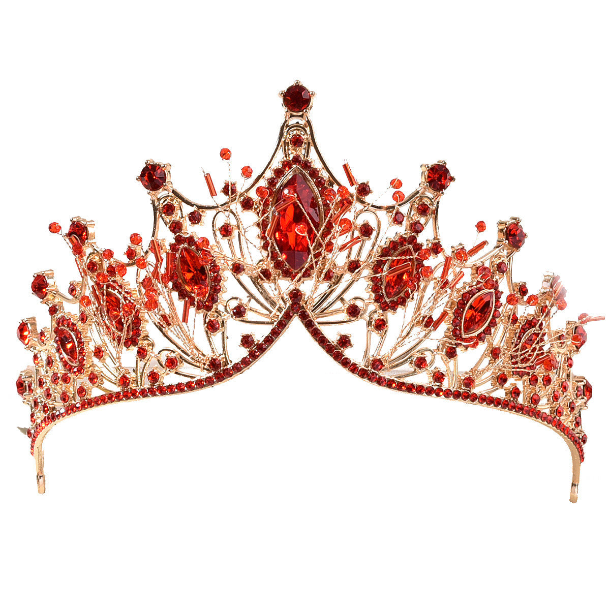 korean style rhinestone crown earrings set wedding hair accessories