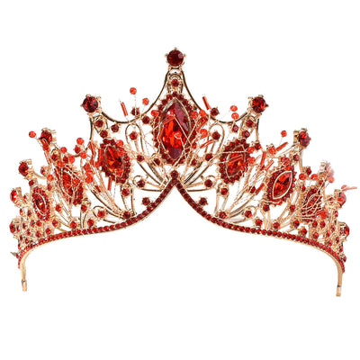 korean style rhinestone crown earrings set wedding hair accessories