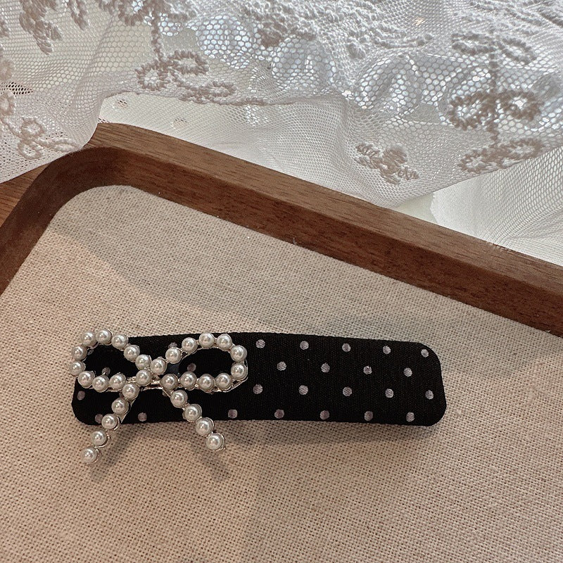 Women's Retro Polka Dots Bow Knot Cloth Hair Clip