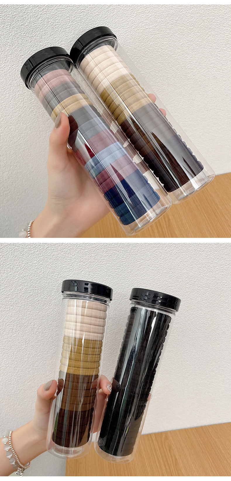 women's simple style multicolor nylon handmade hair tie