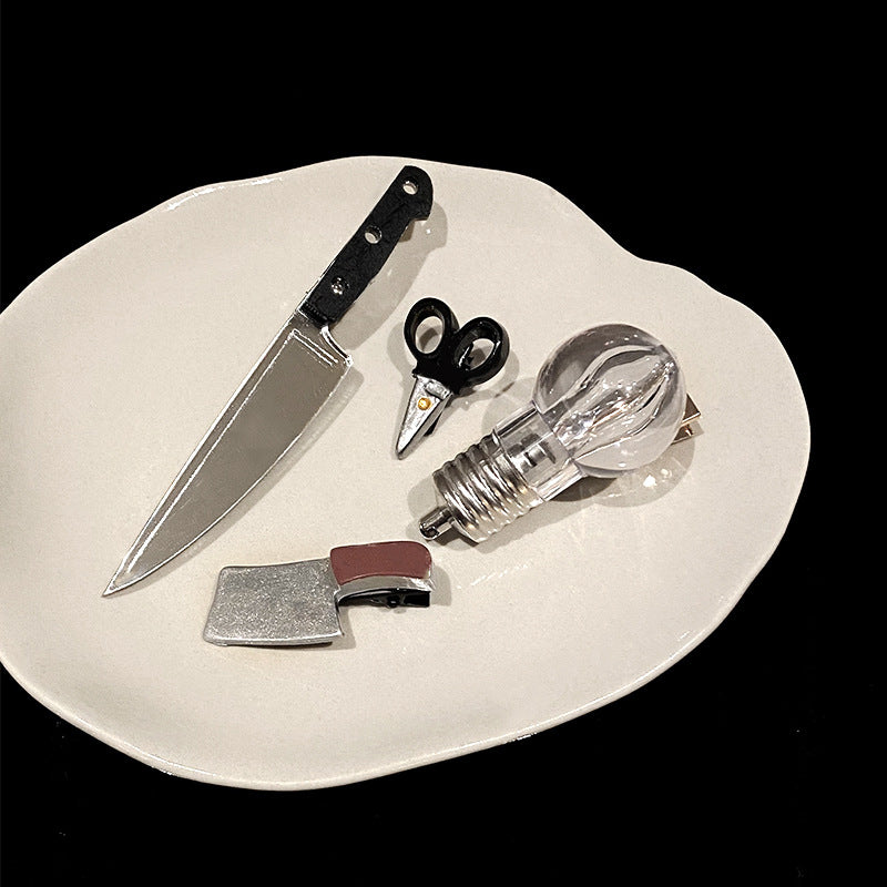 Women's Funny Cool Style Scissors Bulb Mixed materials Hair Clip