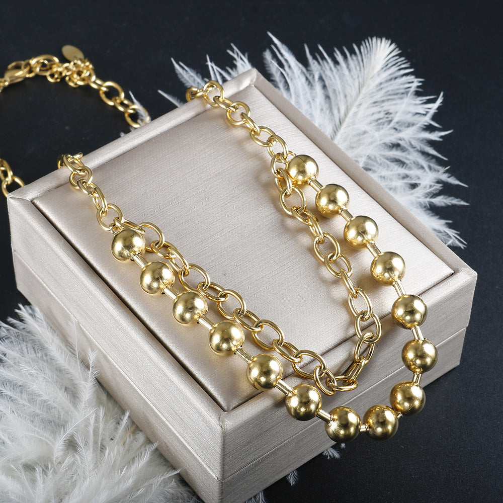 Jewelry Streetwear Geometric 304 Stainless Steel Plating Layered Necklaces