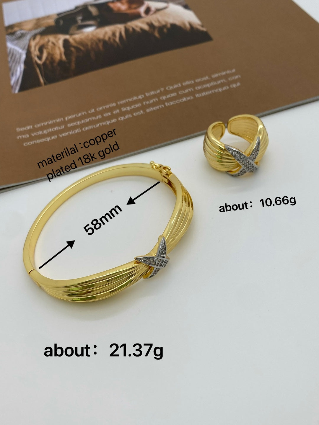 Jewelry Vintage Style Classic Style Geometric Copper Zircon Mixed Metal Rings Bracelets