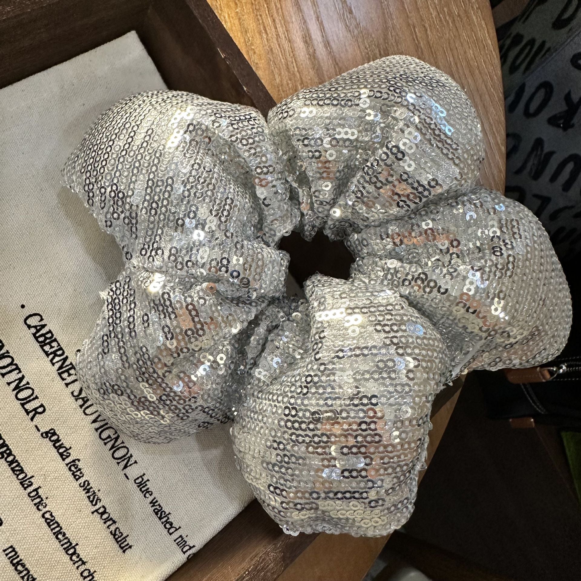 Women's Shiny Solid Color Sequins Hair Tie