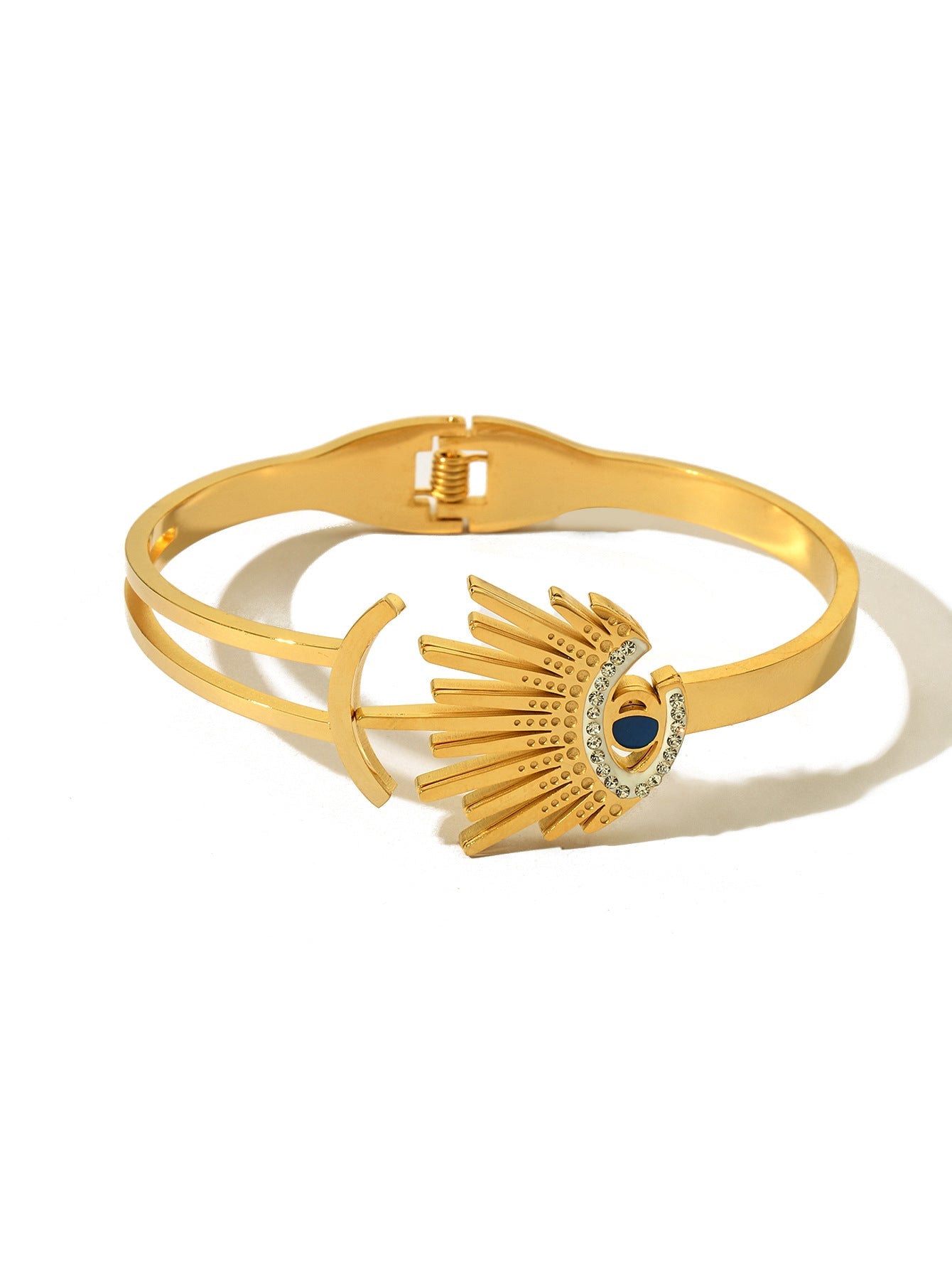 Simple Style Classic Style Solid Color Titanium Steel Zircon Bangle In Bulk