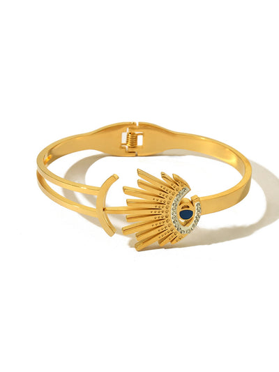 Simple Style Classic Style Solid Color Titanium Steel Zircon Bangle In Bulk