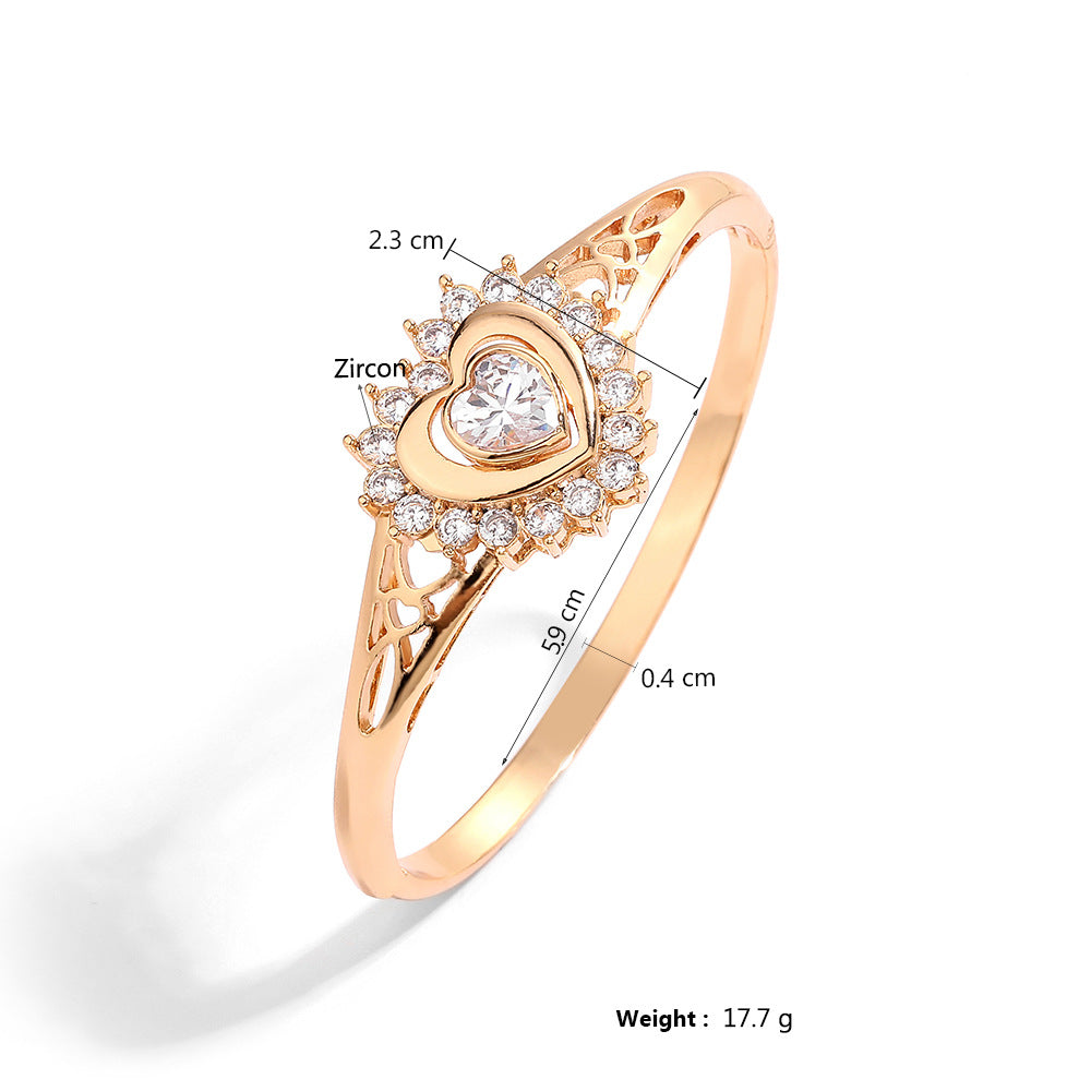 Casual Simple Style Streetwear Heart Shape 304 Stainless Steel Zircon Stainless Steel Bracelets In Bulk