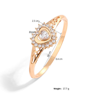 Casual Simple Style Streetwear Heart Shape 304 Stainless Steel Zircon Stainless Steel Bracelets In Bulk