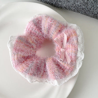Unisex Casual Sweet Rainbow yarn Rib-Knit Hair Tie