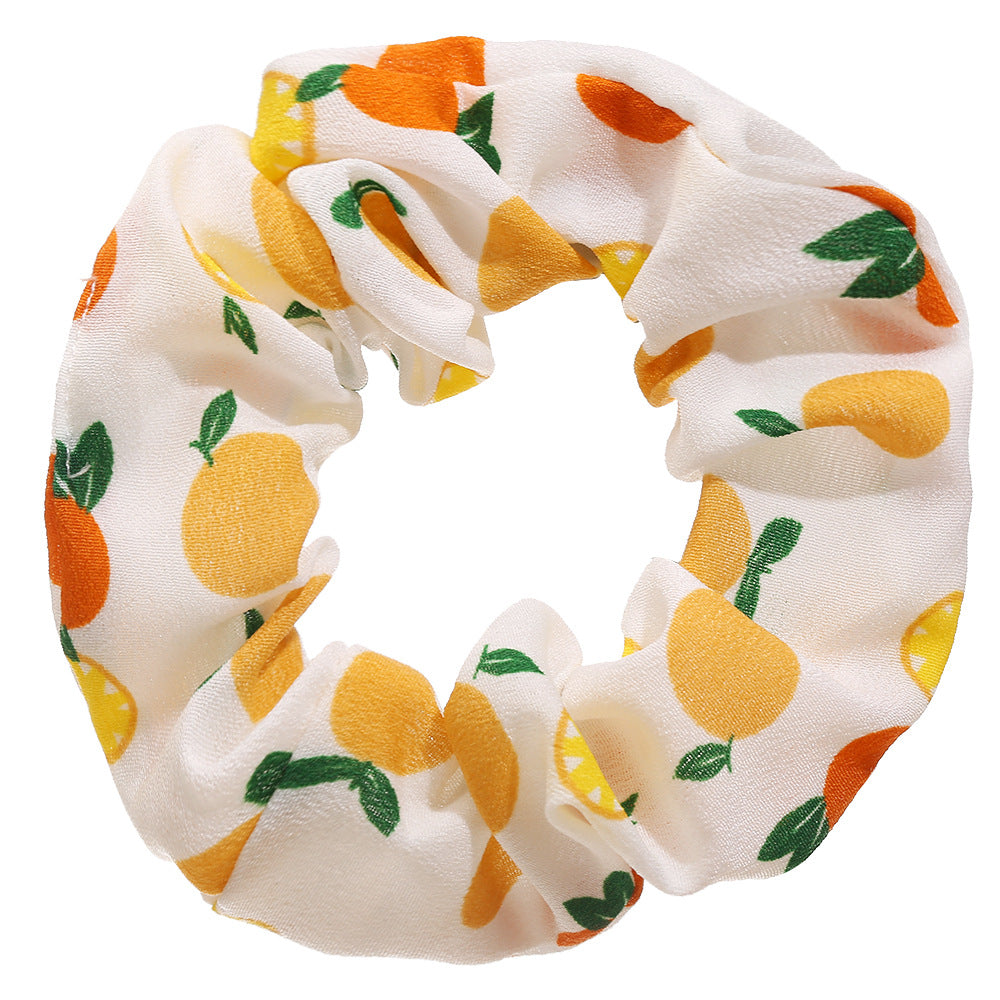 fashion floral fruit printing hair scrunchies