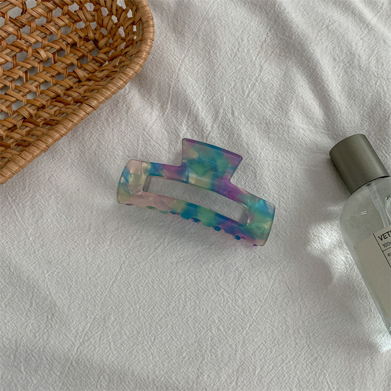 fashion color block acetic acid sheets hair claws 1 piece