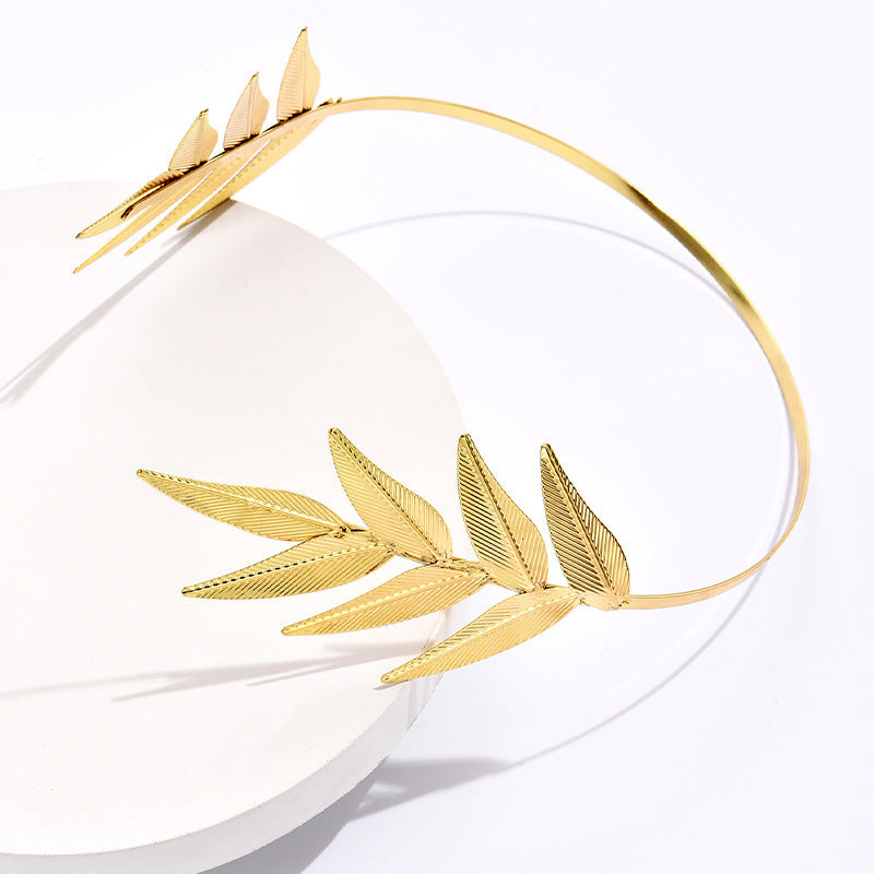 simple style leaf alloy hair band 1 piece