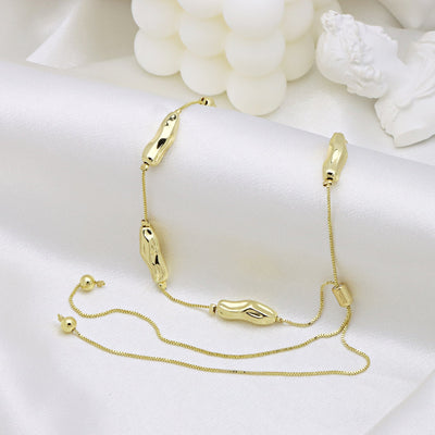 Copper 18K Gold Plated Plating Geometric Pendant Necklace