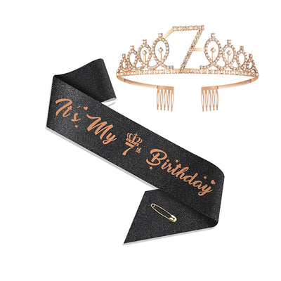 Girl'S Cartoon Style Letter Crown Metal Stoving Varnish Crystal Crown