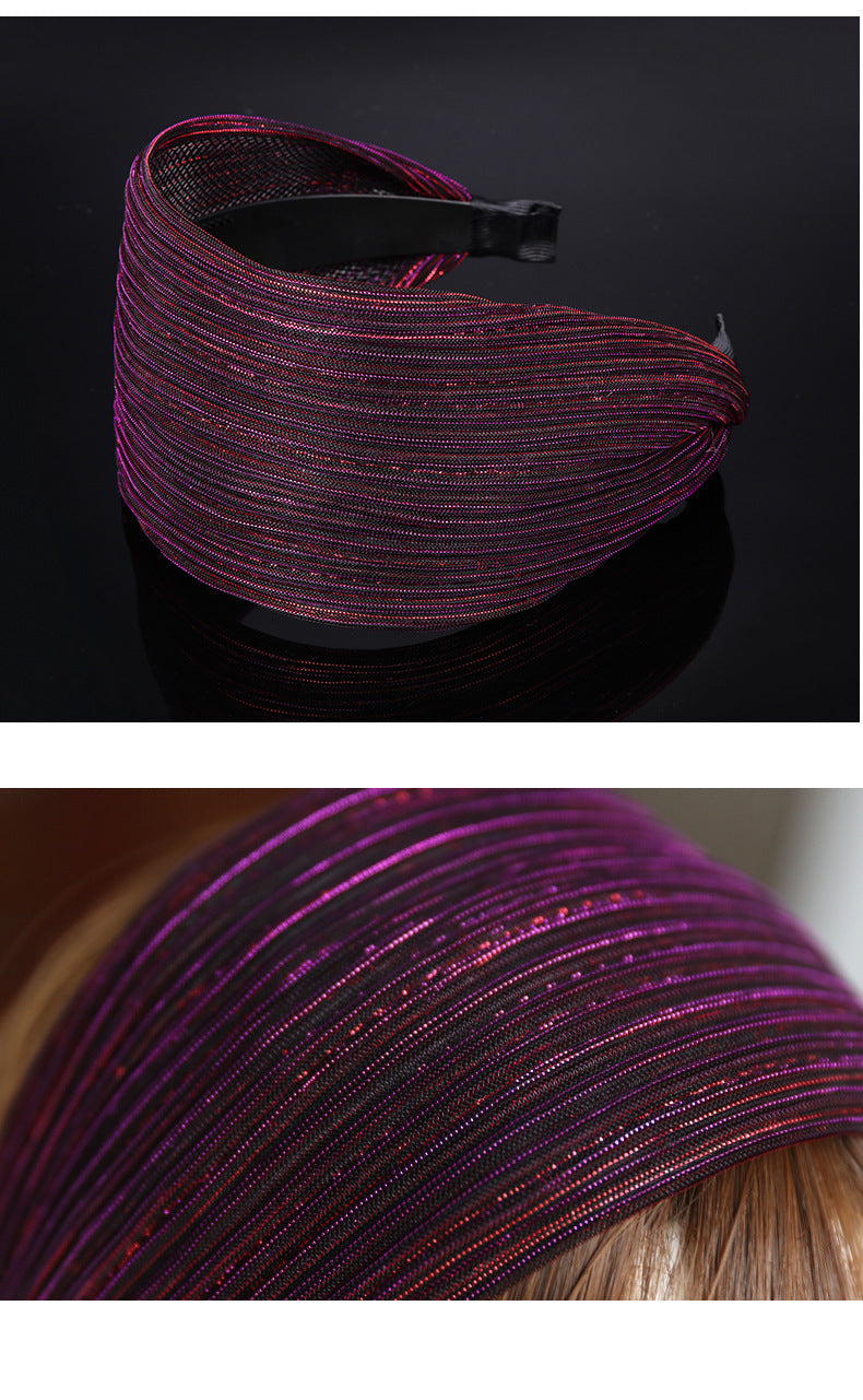 women's simple style stripe cloth resin lace hair band