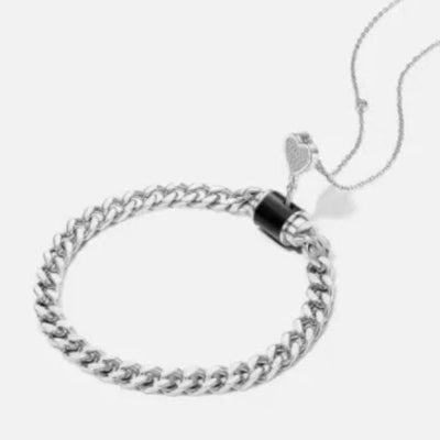 Romantic Heart Shape Titanium Steel Cuban Link Chain Curb Chain cable chain Bracelets In Bulk