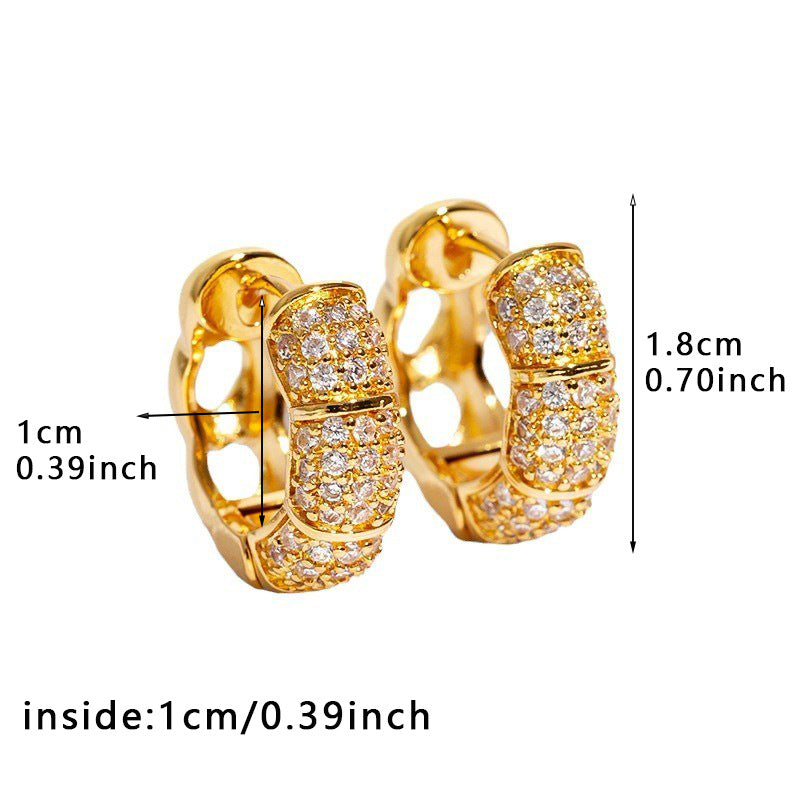 1 Pair Elegant Geometric Plating Copper Zircon Earrings