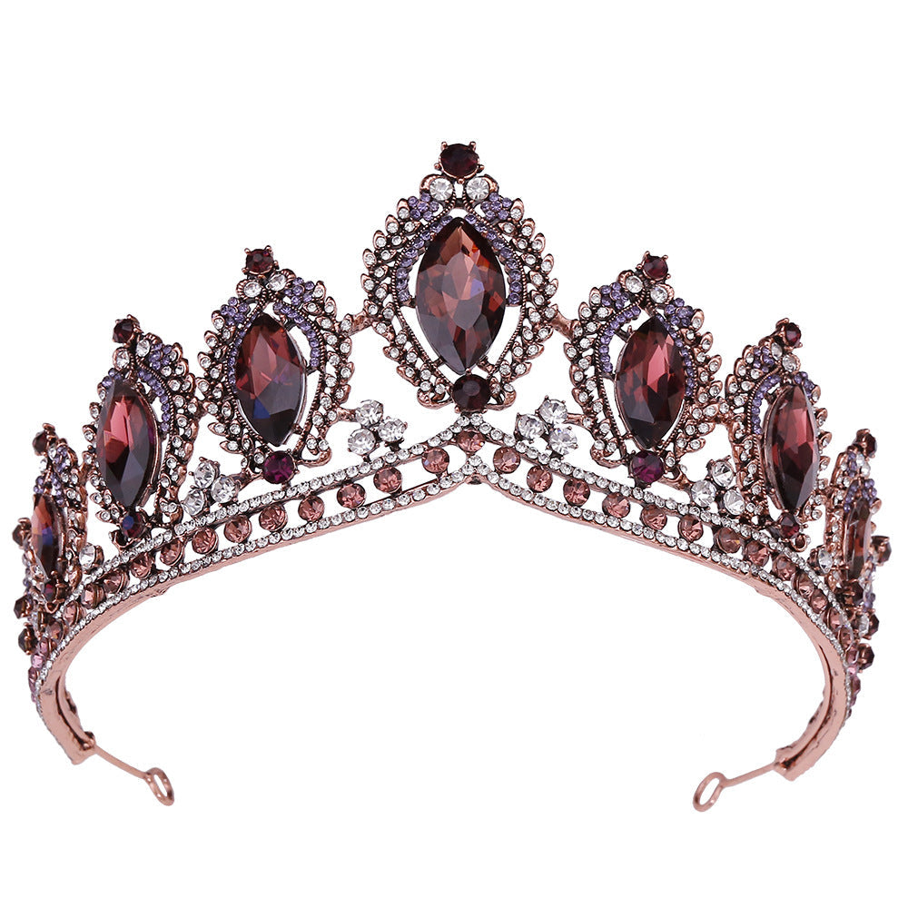 retro crown alloy diamond rhinestones crown
