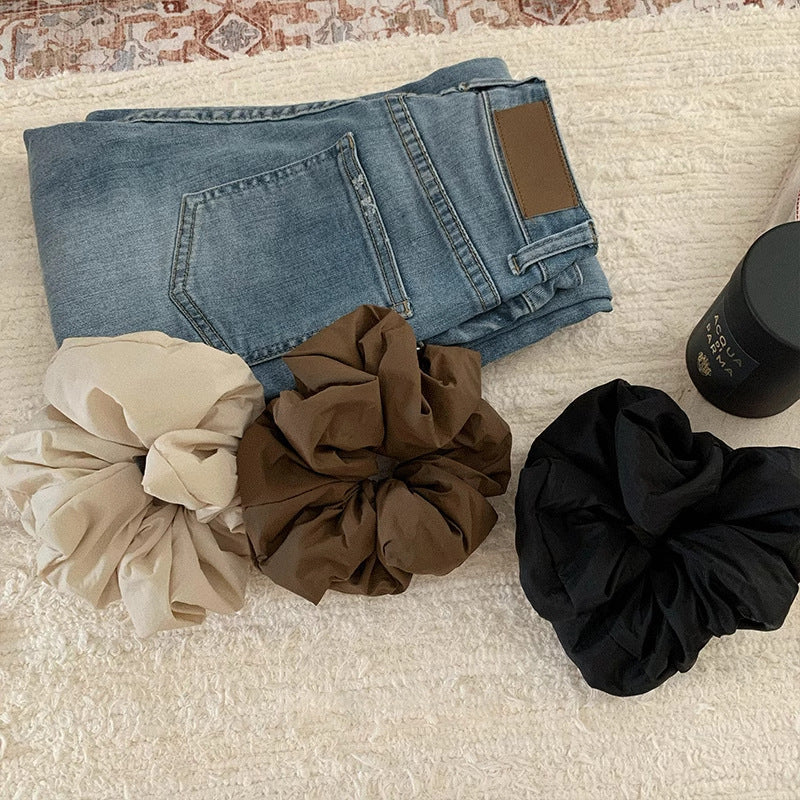 Fluffy Puff French Cream Morandi High-Grade Sausage Ring Retro High-Grade Tie up a Bun Hairstyle Hair Accessories