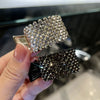 fashion simple style geometric metal inlay artificial pearls rhinestones hair buckle