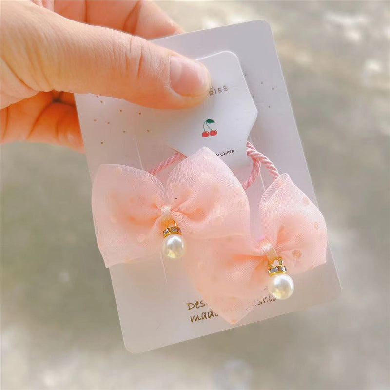 simple style bow knot cloth hair clip