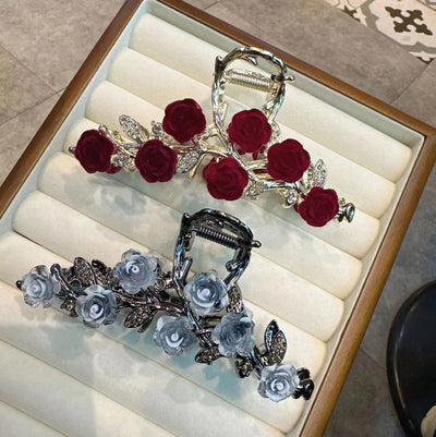 women's elegant romantic rose alloy hair claws