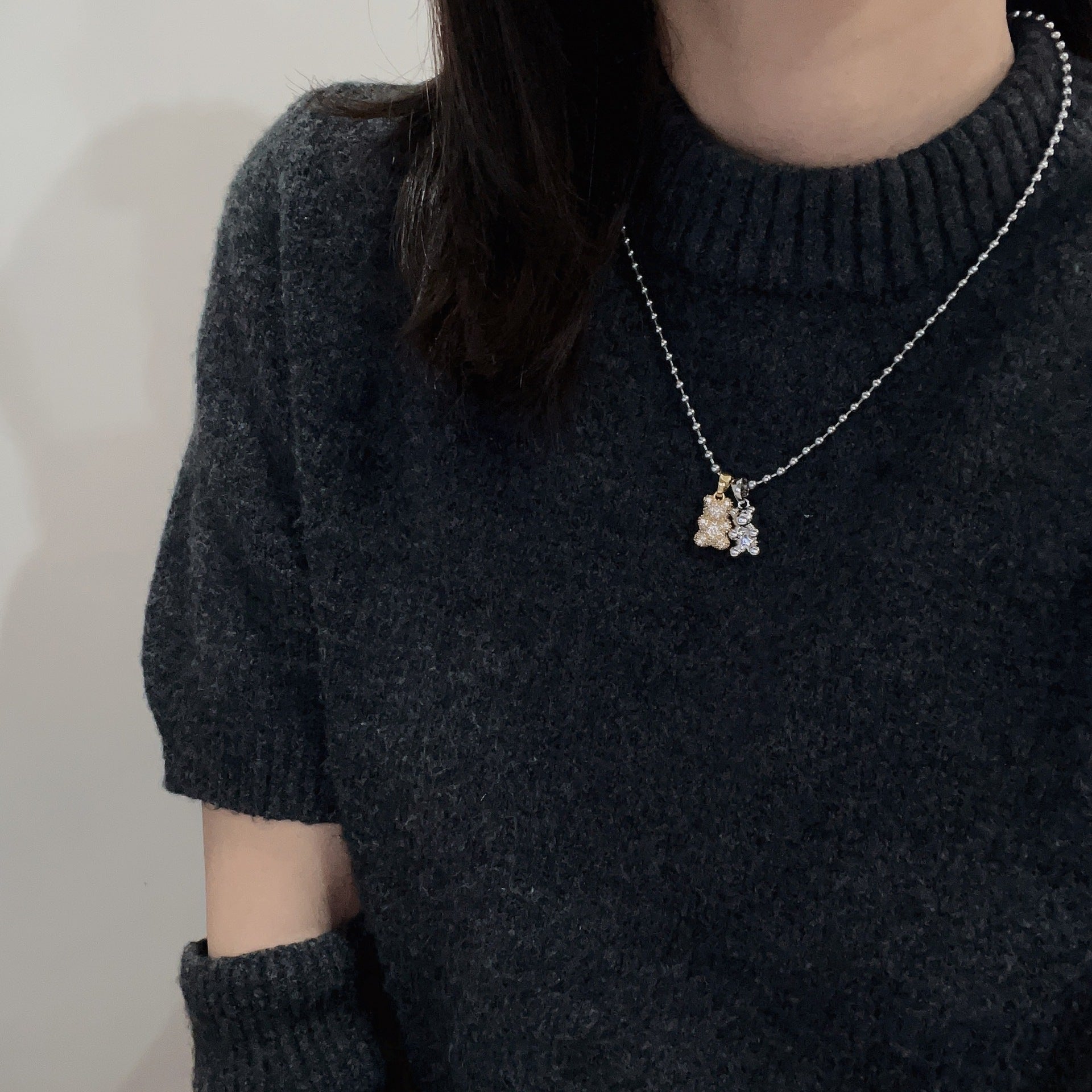 Jewelry Simple Style Classic Style Bear Titanium Steel Plating Pendant Necklace