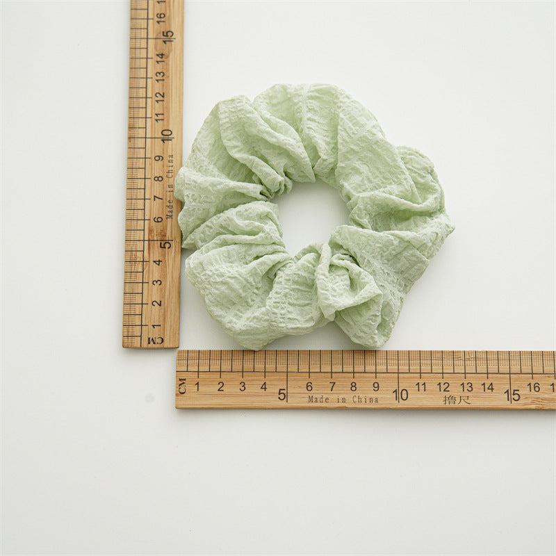 sweet solid color cloth pleated hair tie