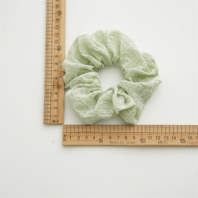 sweet solid color cloth pleated hair tie