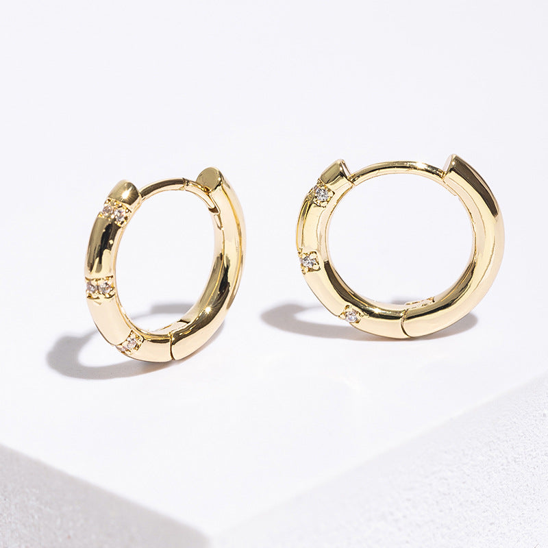 1 Pair Simple Style Geometric Inlay Copper Zircon Earrings