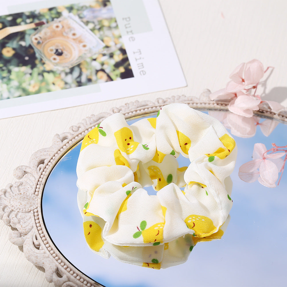 fashion floral fruit printing hair scrunchies