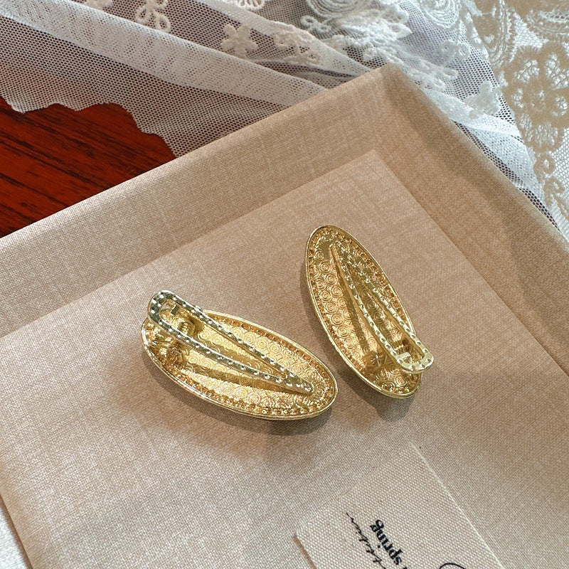 Women's Retro Simple Style Solid Color Rhinestone Hair Clip