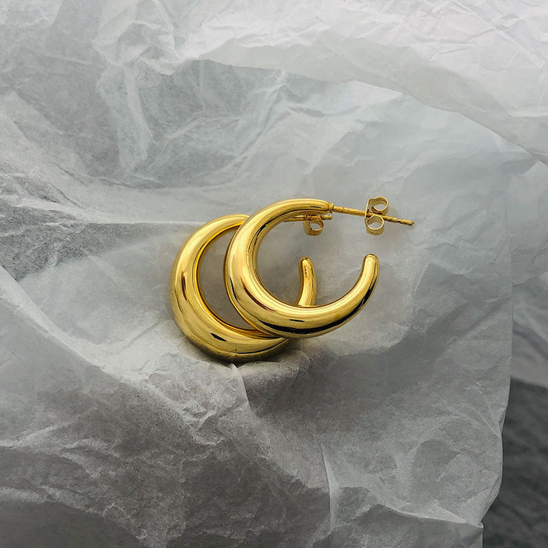 1 Pair Simple Style Water Droplets Rhombus Copper 18K Gold Plated Earrings