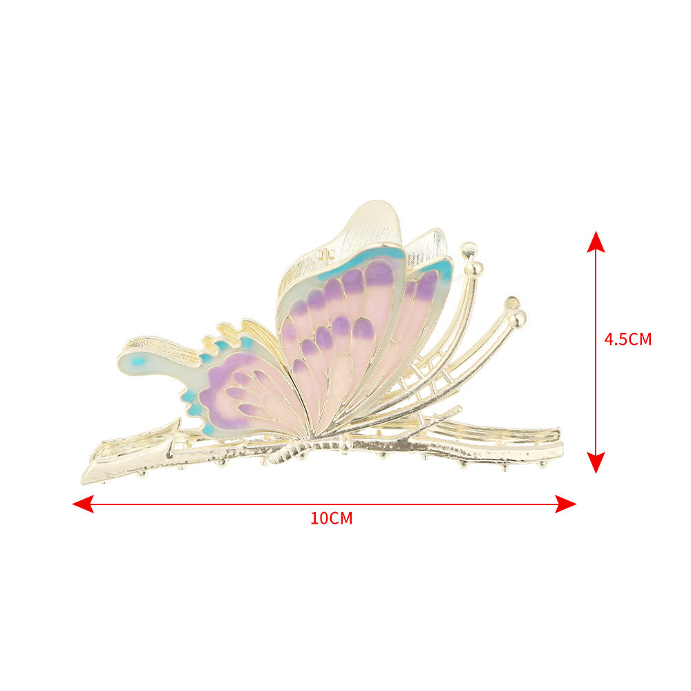 elegant sweet butterfly metal plating hair claws