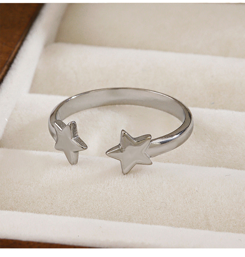 Jewelry Simple Style IG Style Star 304 Stainless Steel 18K Gold Plated Open Rings