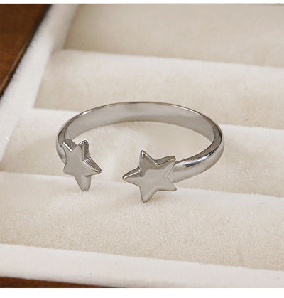 Jewelry Simple Style IG Style Star 304 Stainless Steel 18K Gold Plated Open Rings