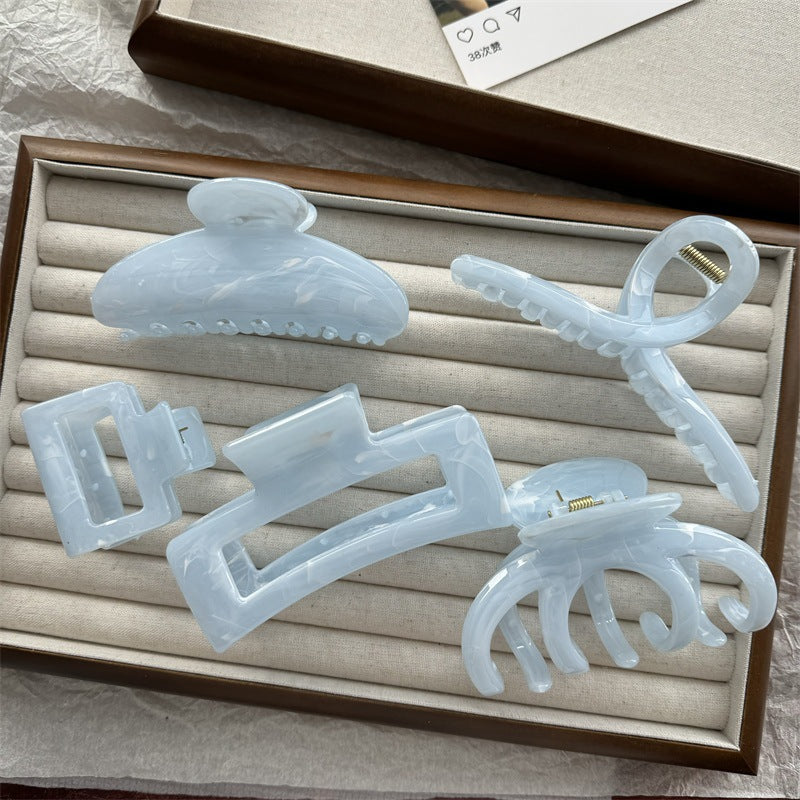 Women's Elegant Solid Color Plastic Hair Claws