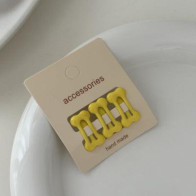 simple style solid color plastic resin hollow out hair clip