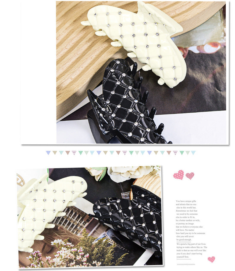 fashion solid color arylic plating hair claws 1 piece