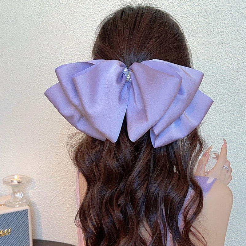 Women's Sweet Bow Knot Cloth Acetic acid sheets Handmade Hair Clip