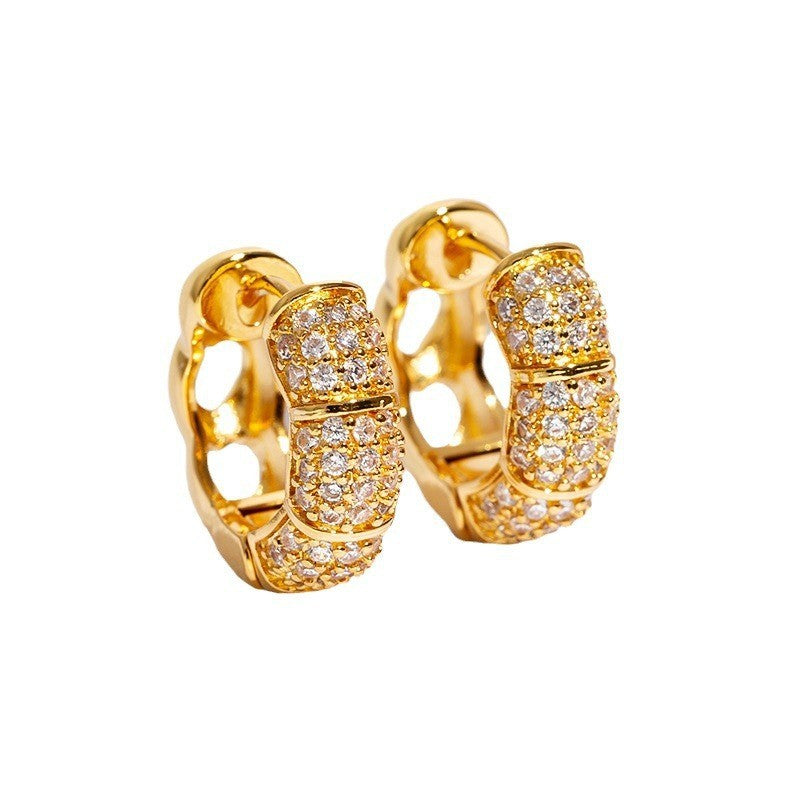 1 Pair Elegant Geometric Plating Copper Zircon Earrings