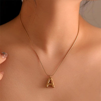 Jewelry Simple Style Letter Titanium Steel Plating Pendant Necklace