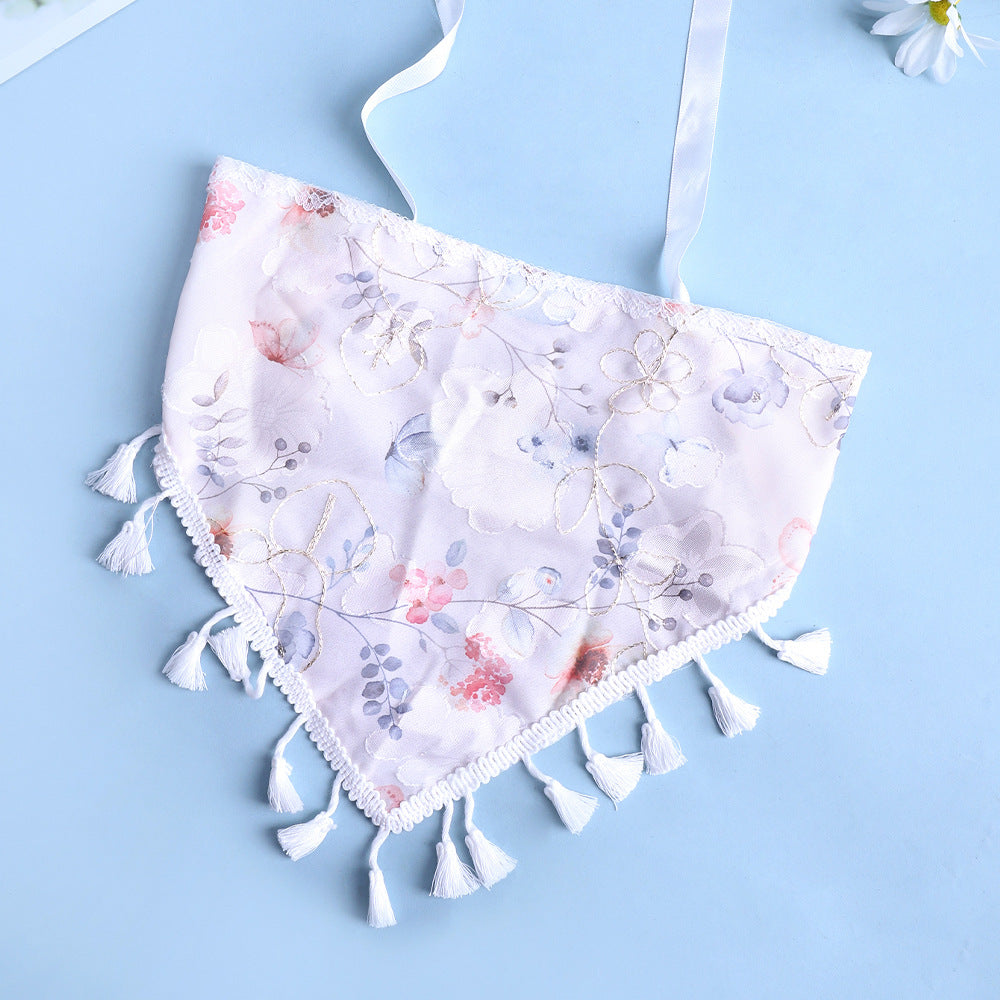 Women's Pastoral Flower Cloth Tassel Hair Band