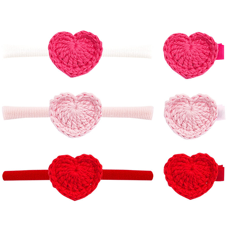 Girl'S Sweet Heart Shape Cloth Hair Band