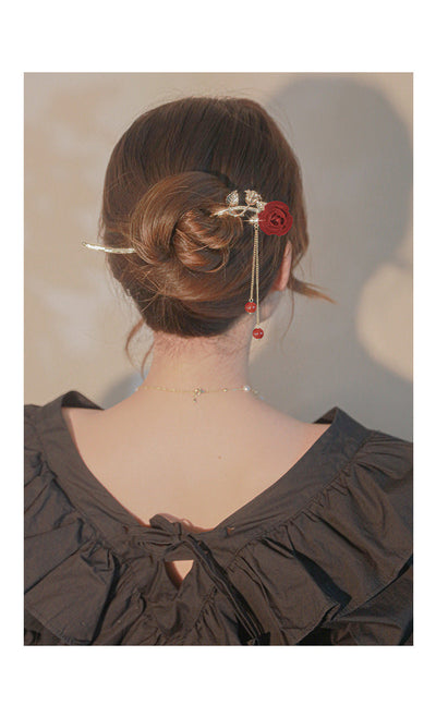 elegant simple style tassel flower alloy plating flowers beads hairpin