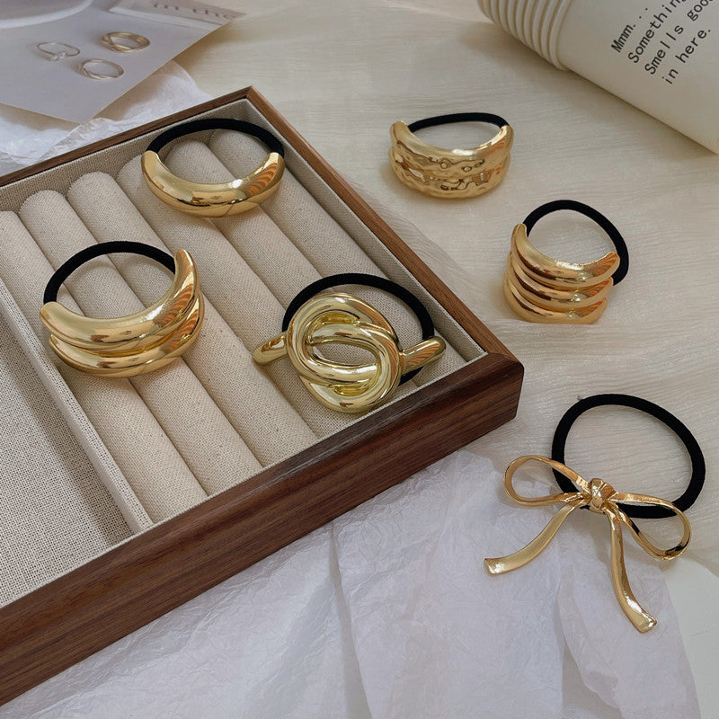 Women's Simple Style Solid Color Knot Bow Knot Alloy Hair Tie