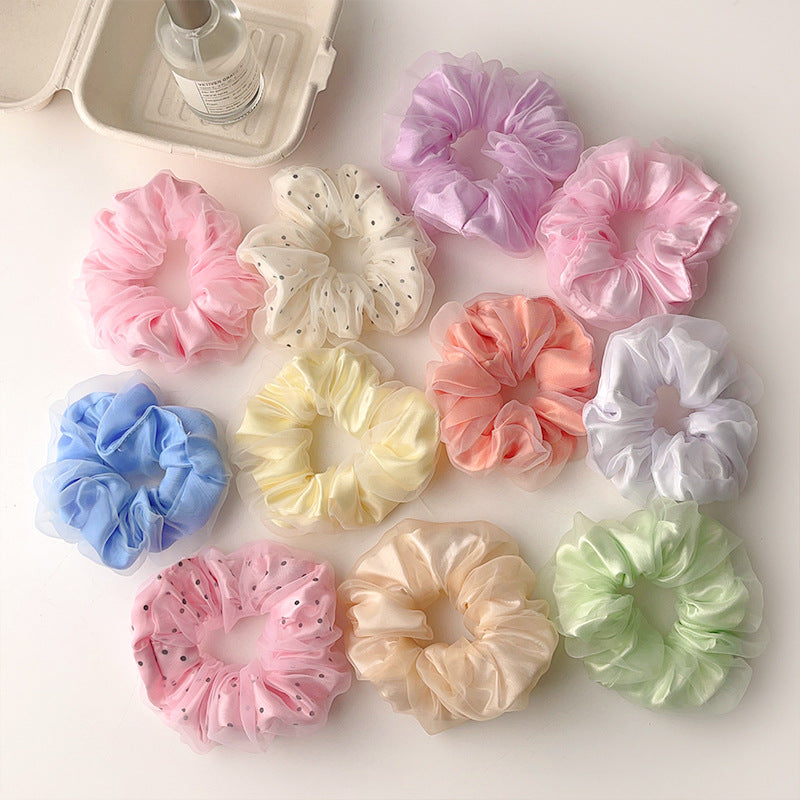 Women's Casual Simple Style Round Dots Solid Color Cloth Hair Tie